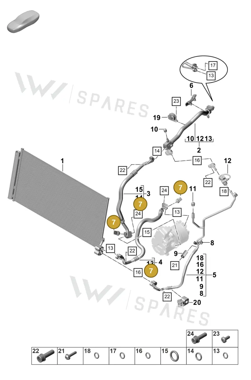 PAB959603 — Porsche Panamera 4 Hybrid (2020-2023) diagram p58815650, position 7