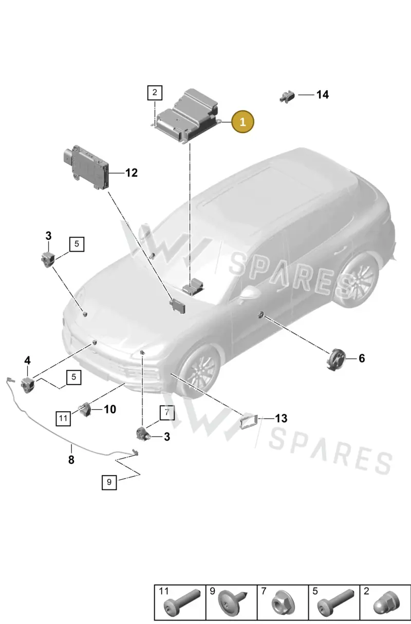 PAB959655A — Porsche Cayenne (2017-2023) diagram p51901003, position 1