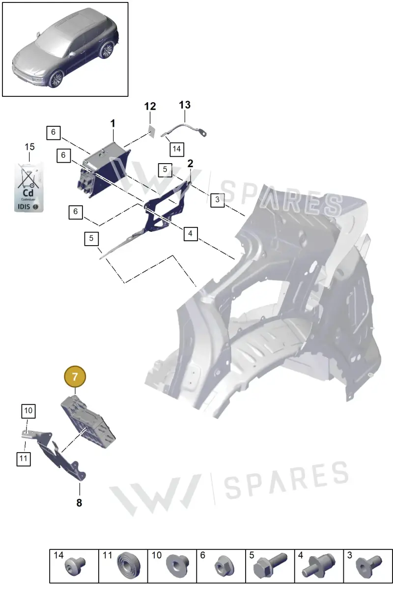 PAB963231 — Porsche Cayenne (2017-2023) diagram p51901140, position 7