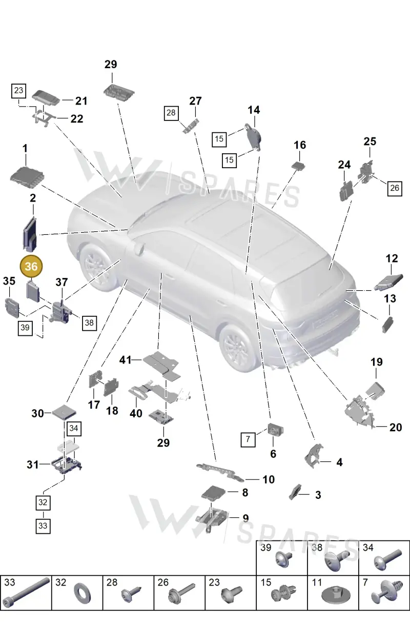 PAB965429F — Porsche Cayenne (2017-2023) diagram p51901003, position 36