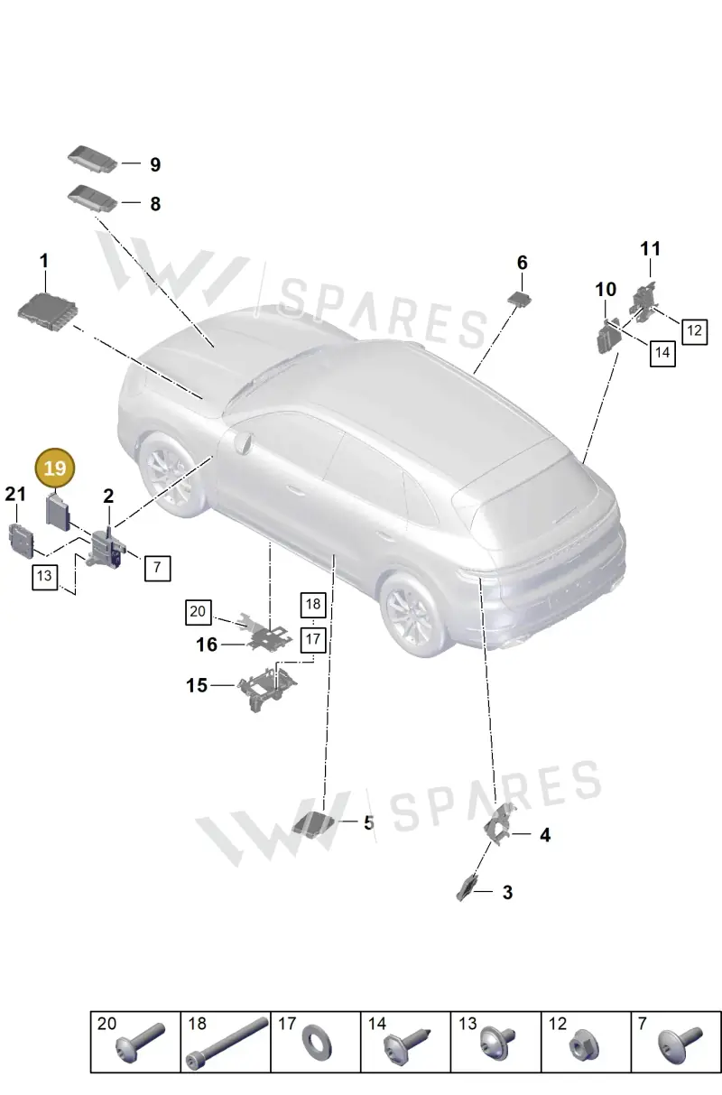 PAB965429G — Porsche Cayenne Coupe (2023-2023) diagram p60901000, position 19