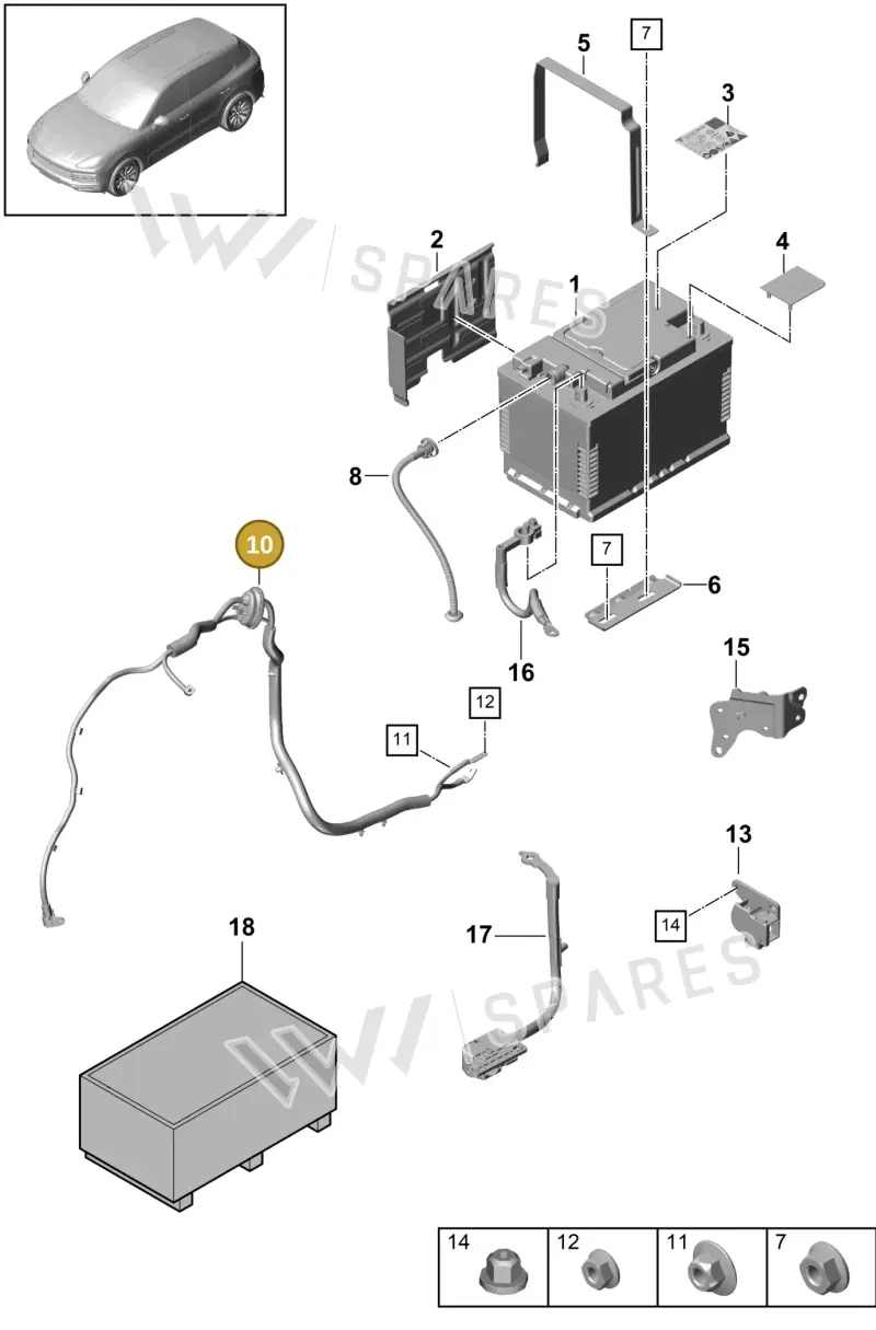 PAB971225F — Porsche Cayenne (2017-2023) diagram p51902010, position 10
