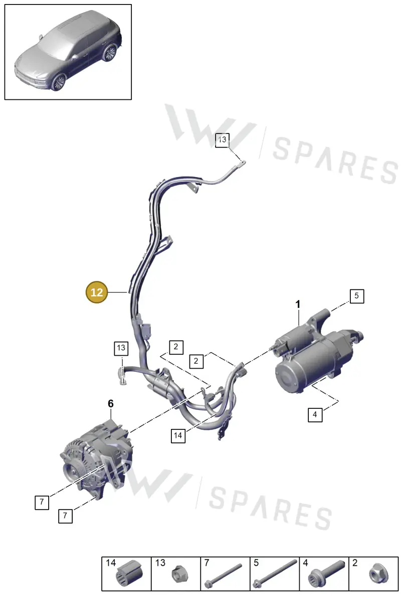 PAB971228A — Porsche Cayenne (2017-2023) diagram p51902005, position 12