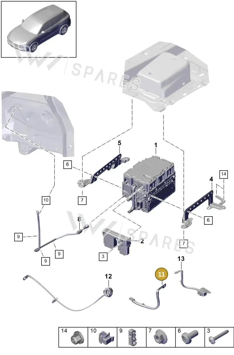 PAB971537 — Porsche Cayenne (2017-2023) diagram p51901110, position 11