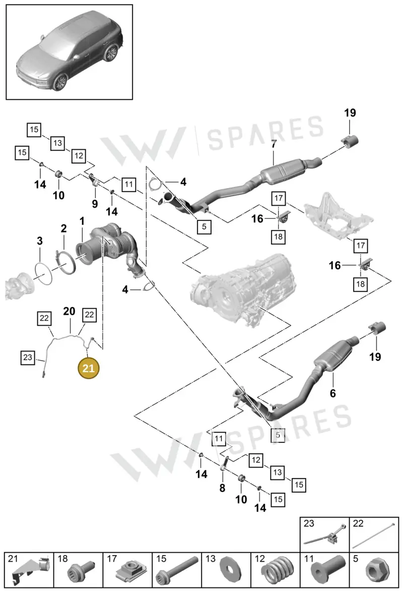 PAB971843 — Porsche Cayenne (2017-2023) diagram p51202090, position 21