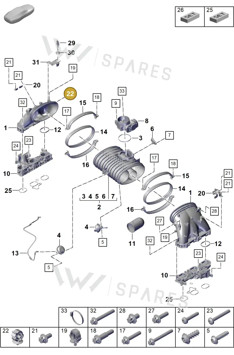 PAB971849 — Porsche Boxster Spyder (2019-2020) diagram p55107105, position 22
