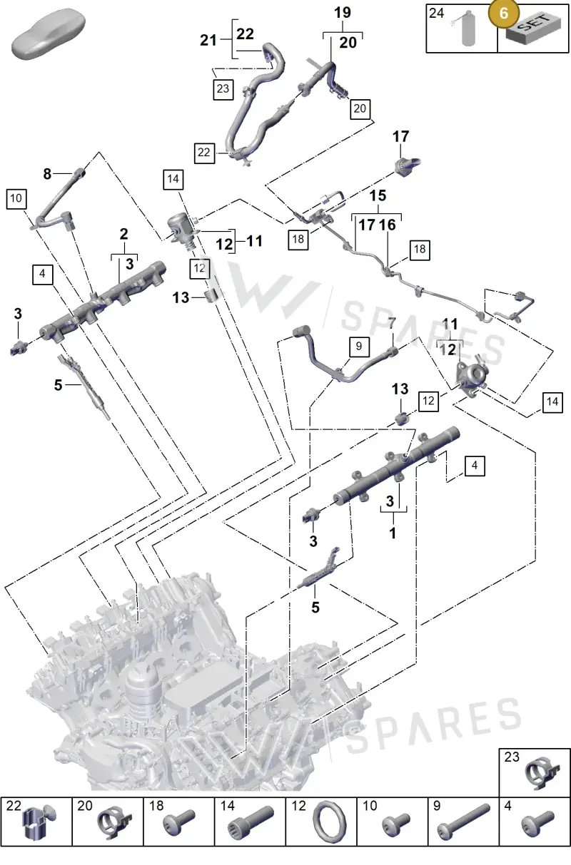 PAB998907 — Porsche Cayenne Coupe (2023-2023) diagram p60107030, position 6