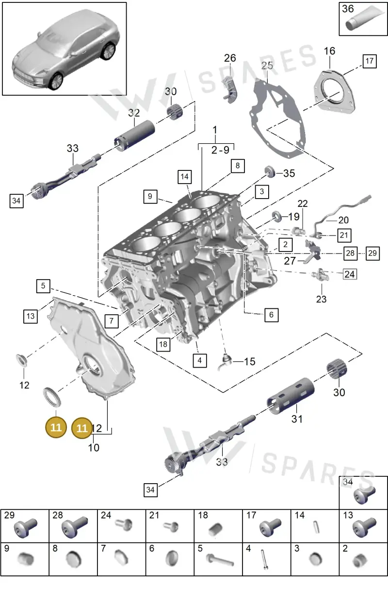 PAC103085 — Porsche Macan (2018-2022) diagram p52101111, position 11