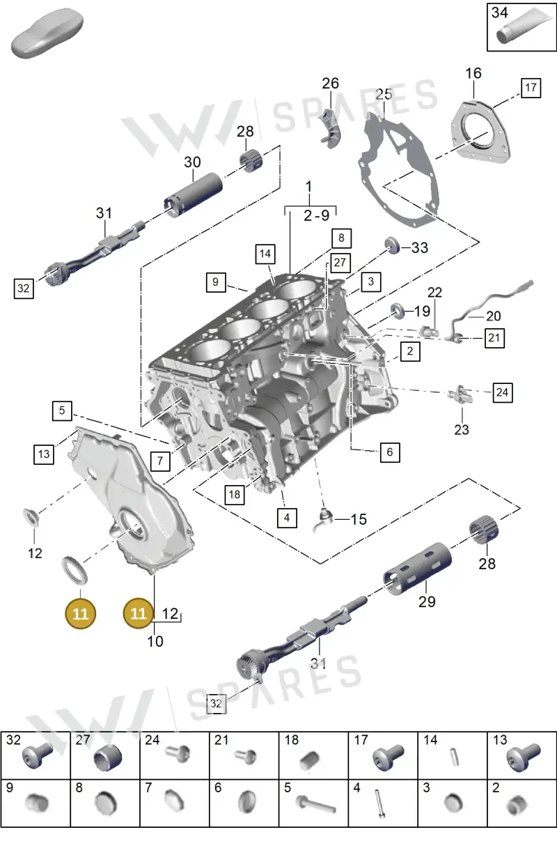 PAC103085 — Porsche Cayenne Coupe (2023-2023) diagram p60101100, position 11