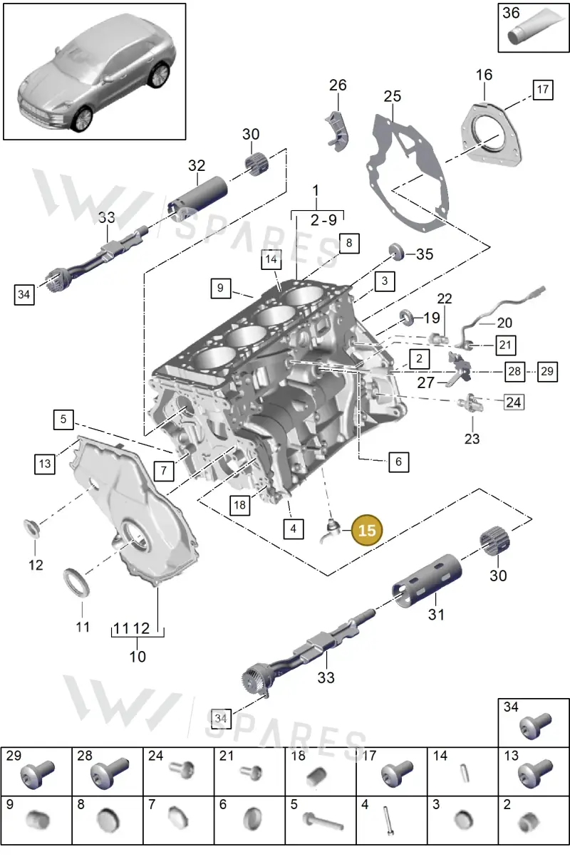 PAC103154 — Porsche Macan (2018-2022) diagram p52101111, position 15