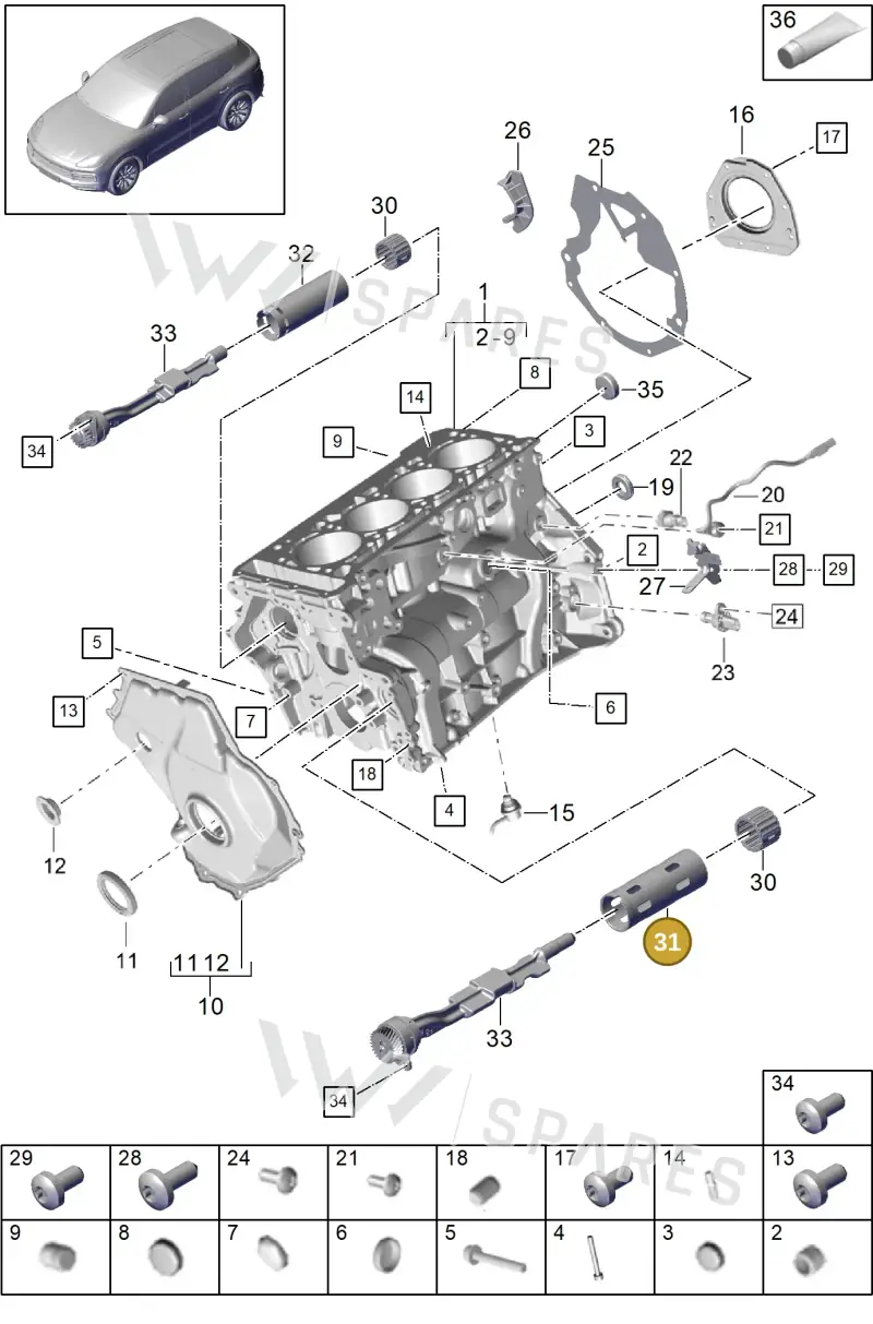 PAC103199 — Porsche Cayenne (2017-2023) diagram p51101060, position 31