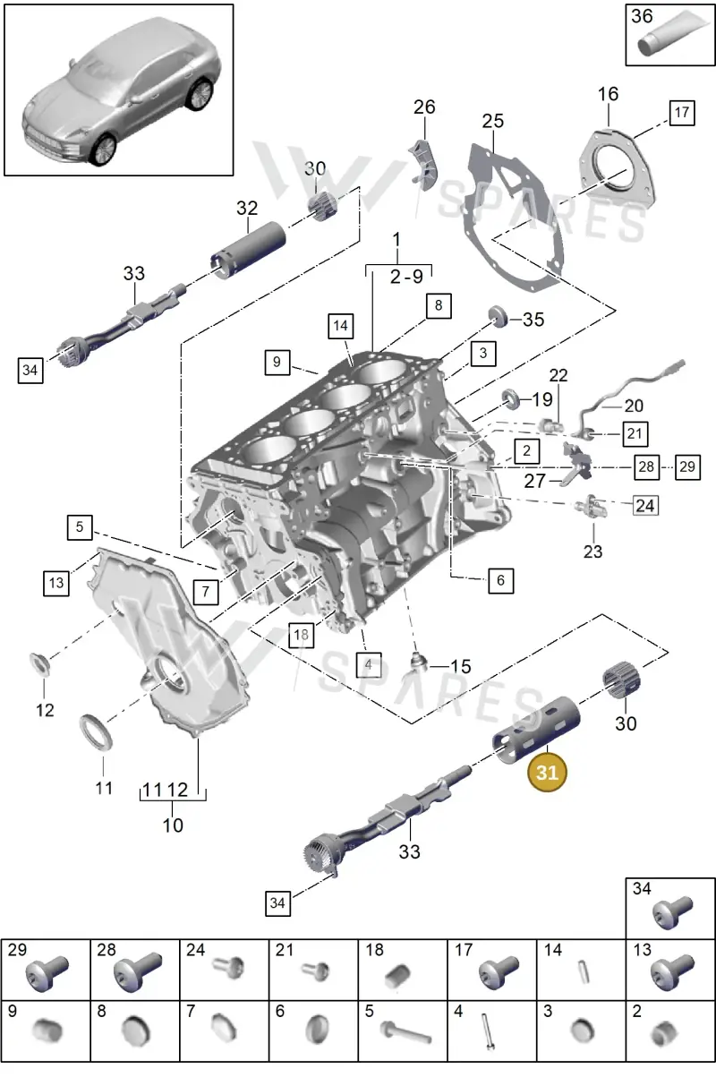 PAC103199 — Porsche Macan (2018-2022) diagram p52101111, position 31