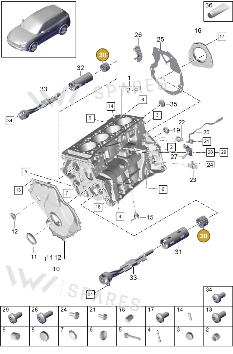 PAC103300 — Porsche Cayenne (2017-2023) diagram p51101060, position 30