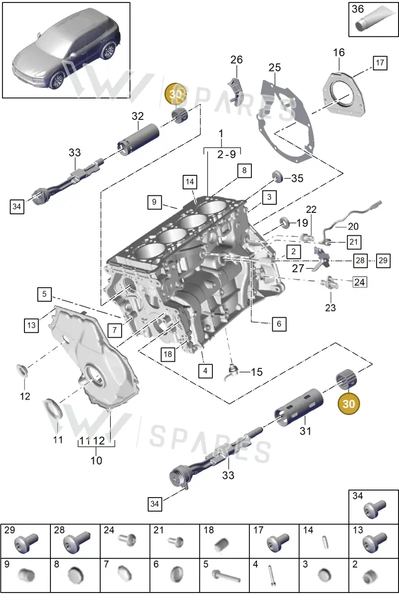 PAC103300A — Porsche Cayenne (2017-2023) diagram p51101060, position 30