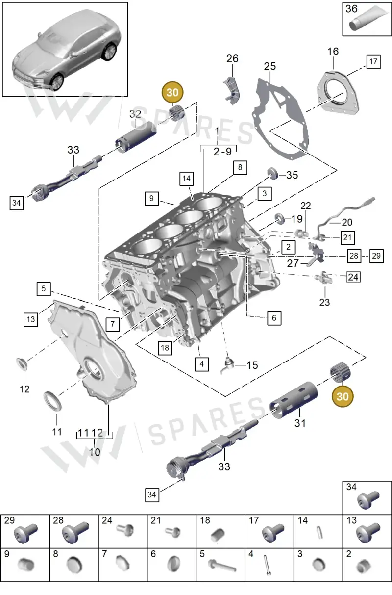 PAC103300A — Porsche Macan (2018-2022) diagram p52101111, position 30