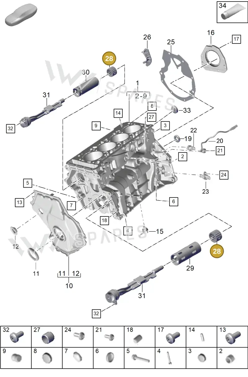PAC103300B — Porsche Cayenne Coupe (2023-2023) diagram p60101100, position 28