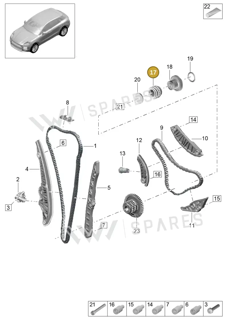 PAC103319 — Porsche Macan (2018-2022) diagram p52000100, position 17