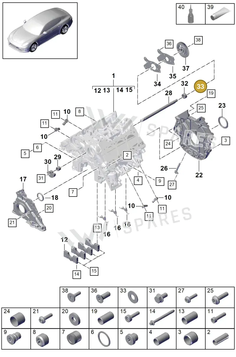 PAC103323 — Porsche Panamera (2016-2020) diagram p49101045, position 33
