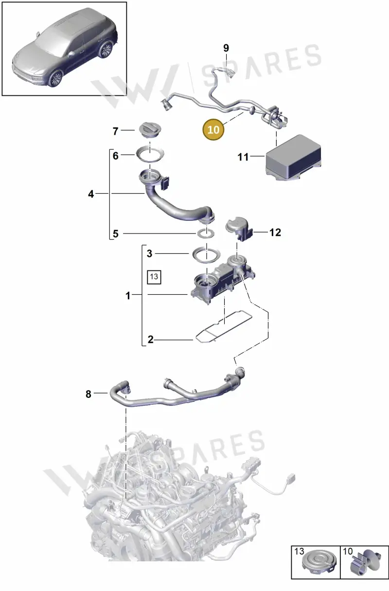 PAC103732 — Porsche Cayenne (2017-2023) diagram p51106035, position 10