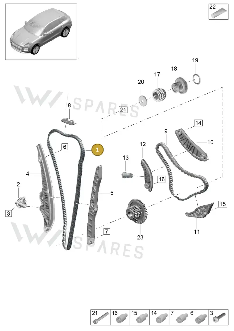 PAC109158 — Porsche Macan (2018-2022) diagram p52000100, position 1