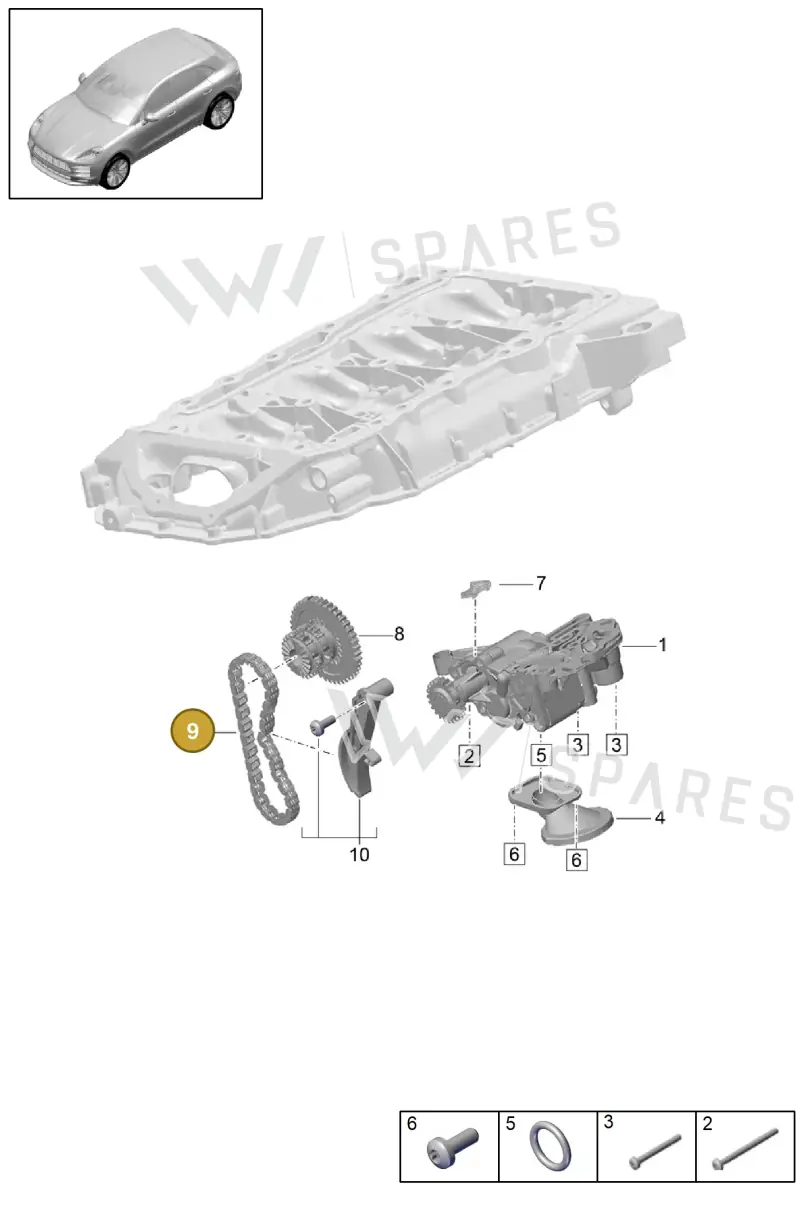 PAC115225 — Porsche Macan (2018-2022) diagram p52000102, position 9