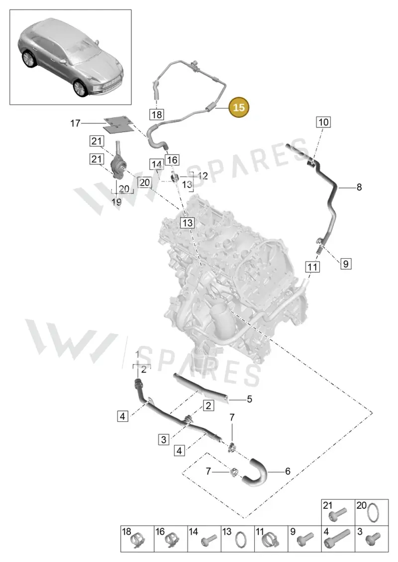 PAC121081A — Porsche Macan (2018-2022) diagram p52000108, position 15