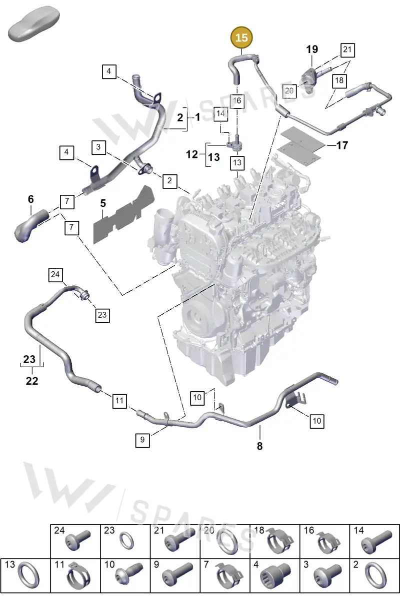 PAC121081A — Porsche Cayenne Coupe (2023-2023) diagram p60105050, position 15