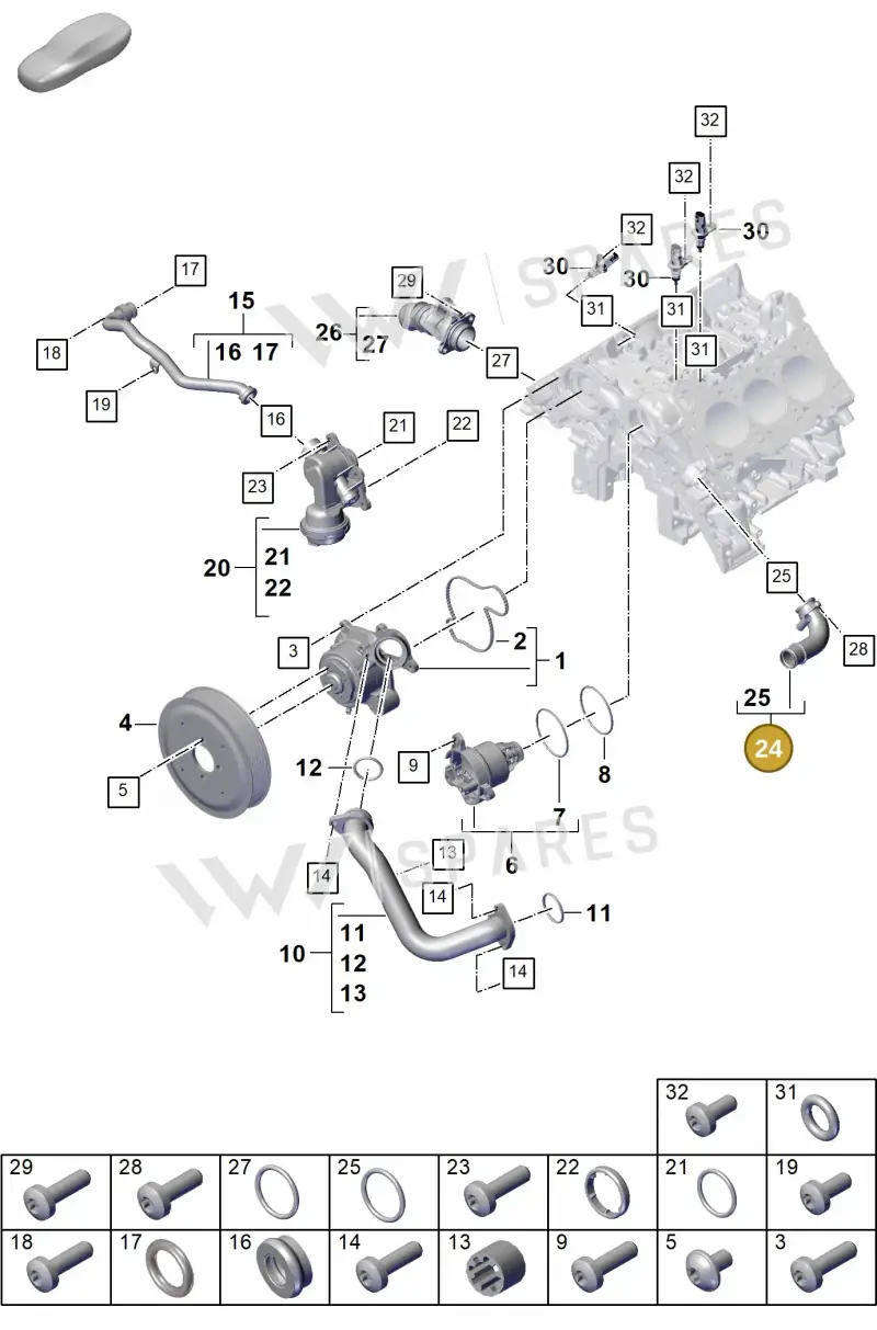 PAC121137C — Porsche Cayenne Coupe (2023-2023) diagram p60105010, position 24