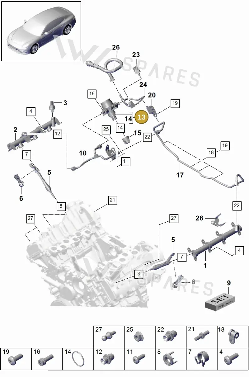 PAC127026 — Porsche Panamera (2016-2020) diagram p49107005, position 13