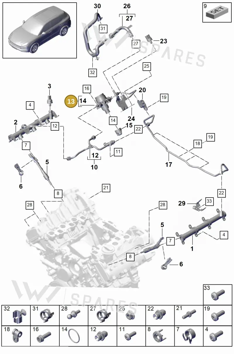 PAC127026 — Porsche Cayenne (2017-2023) diagram p51107005, position 13