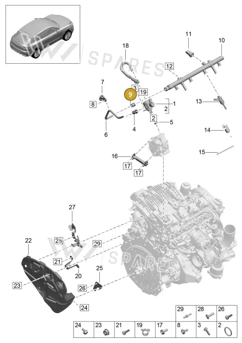 PAC127065 — Porsche Macan (2018-2022) diagram p52000123, position 9