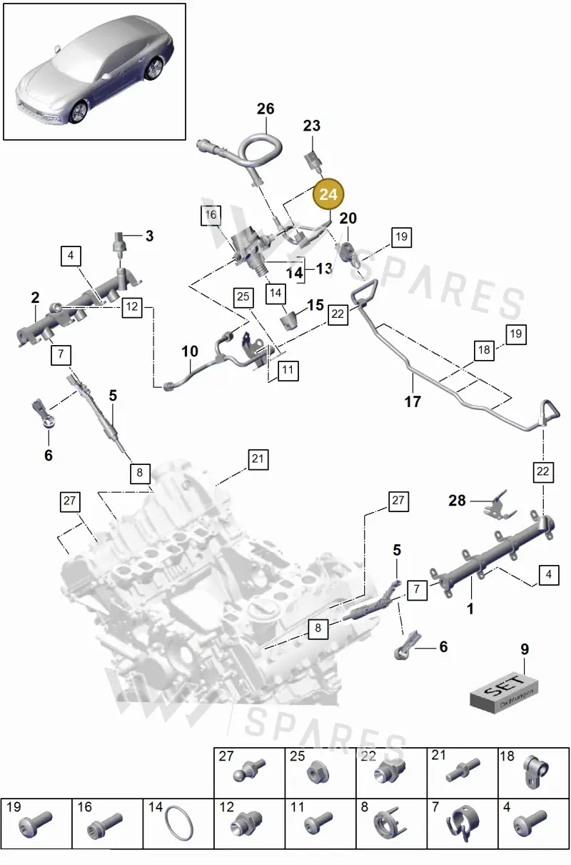 PAC127503 — Porsche Panamera (2016-2020) diagram p49107005, position 24