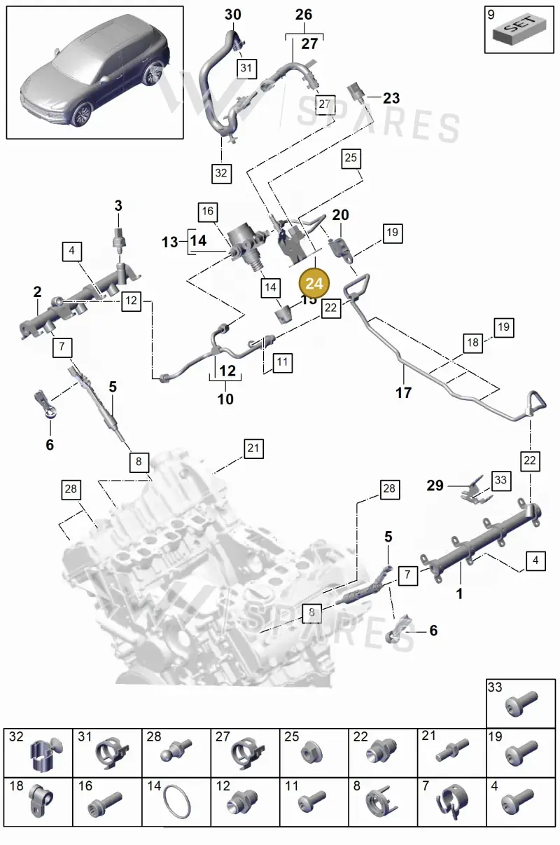 PAC127503 — Porsche Cayenne (2017-2023) diagram p51107005, position 24