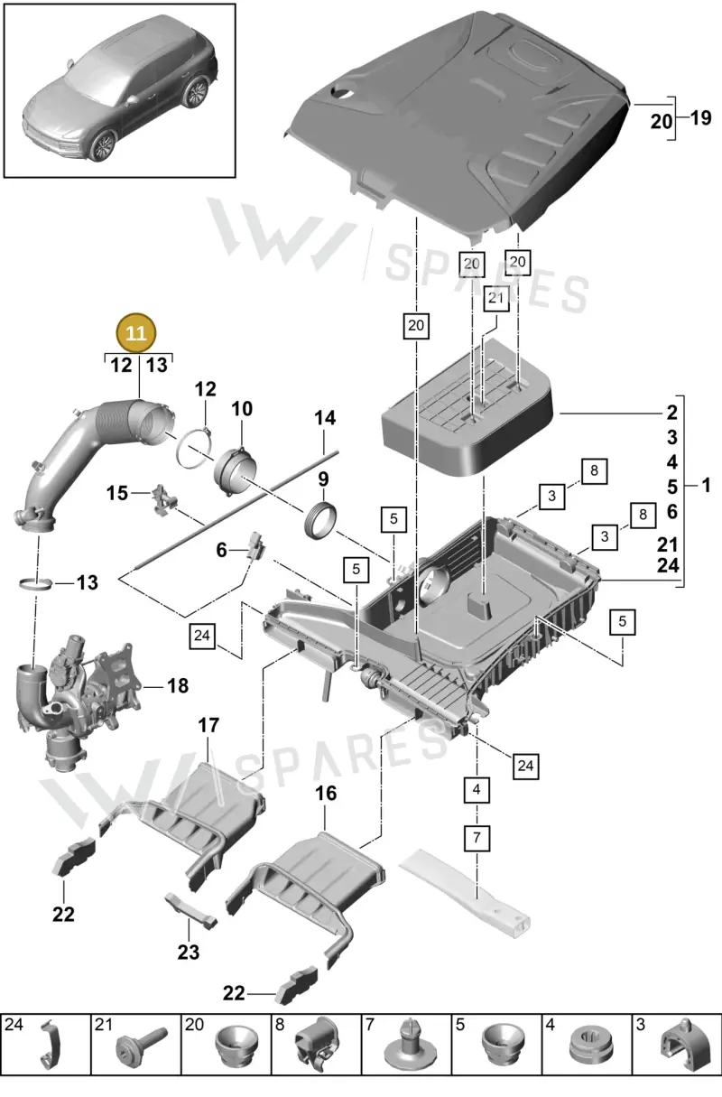 PAC129616 — Porsche Cayenne (2017-2023) diagram p51106020, position 11