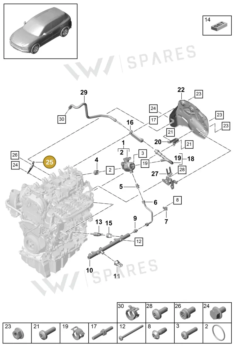 PAC131166A — Porsche Cayenne (2017-2023) diagram p51107010, position 25