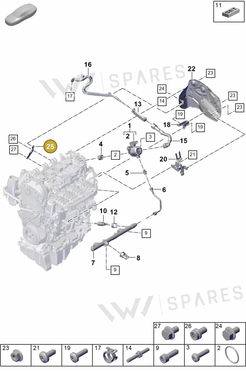 PAC131166A — Porsche Cayenne Coupe (2023-2023) diagram p60107000, position 25