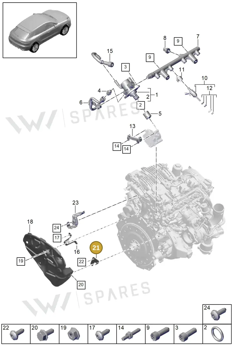 PAC131166 — Porsche Macan (2018-2022) diagram p52000014, position 21