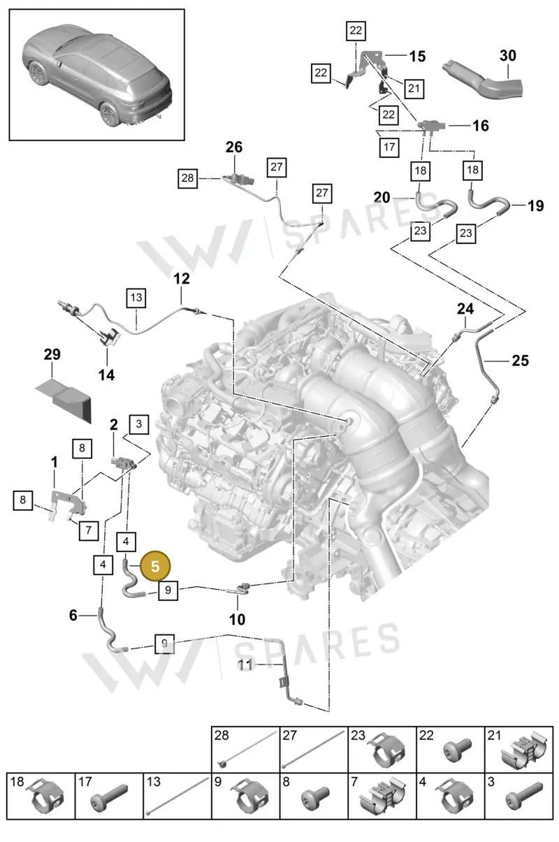 PAC131850B — Porsche Cayenne (2017-2023) diagram p51202210, position 5
