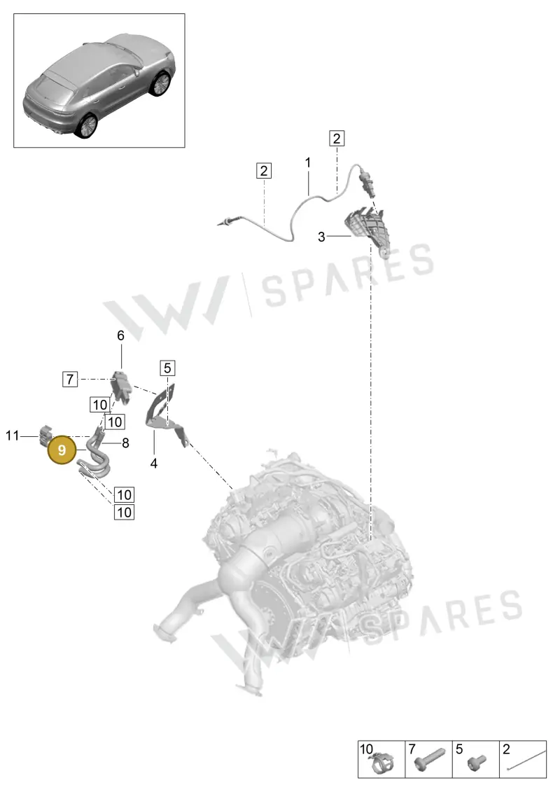 PAC131850L — Porsche Macan (2018-2022) diagram p52202410, position 9