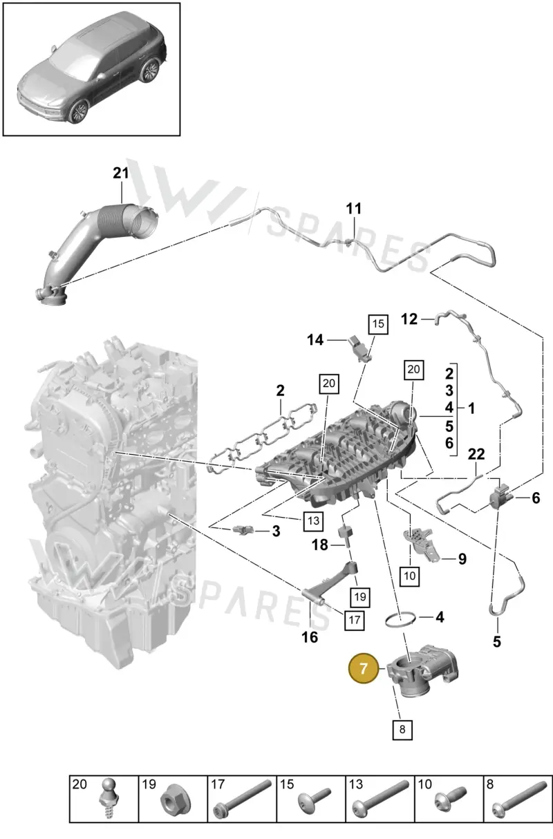 PAC133062 — Porsche Cayenne (2017-2023) diagram p51107050, position 7