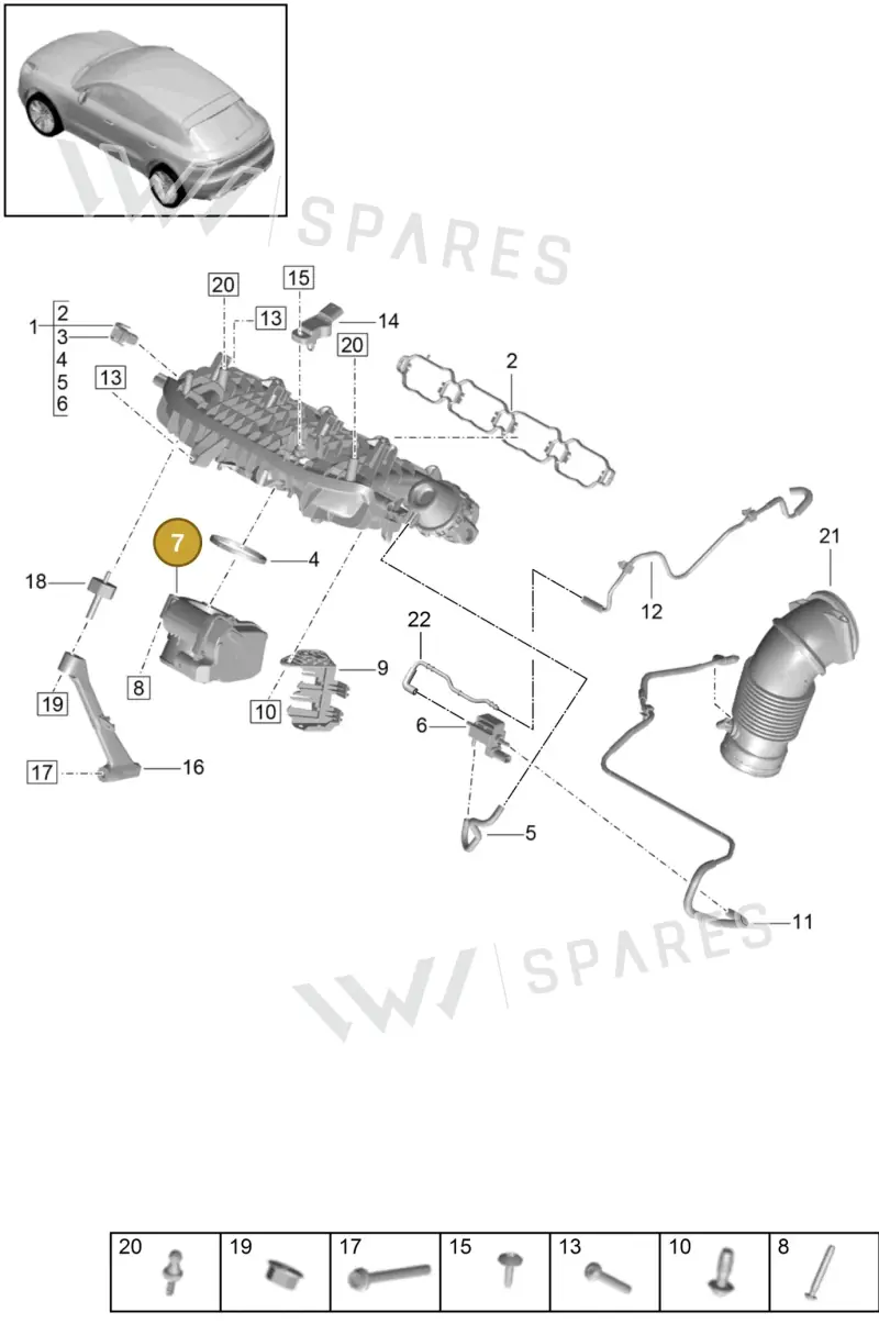 PAC133062 — Porsche Macan (2018-2022) diagram p52000022, position 7