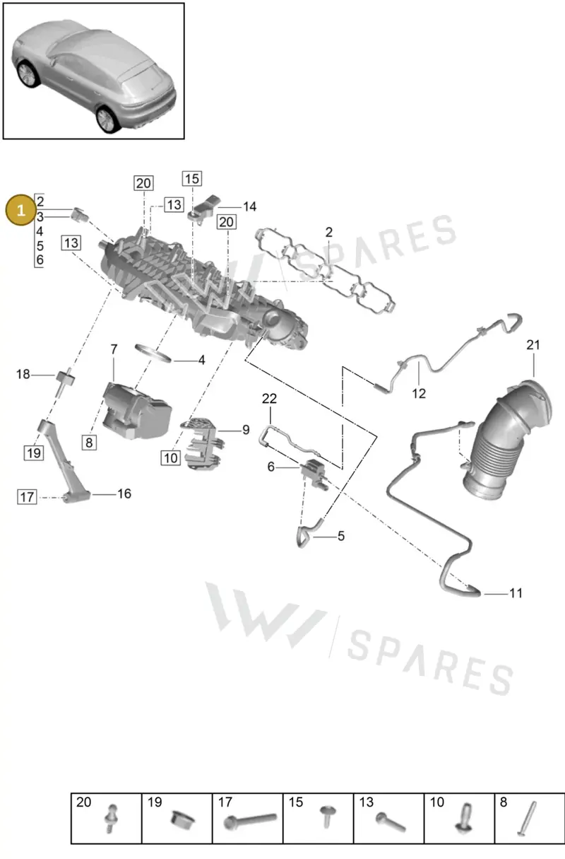 PAC133201D — Porsche Macan (2018-2022) diagram p52000020, position 1