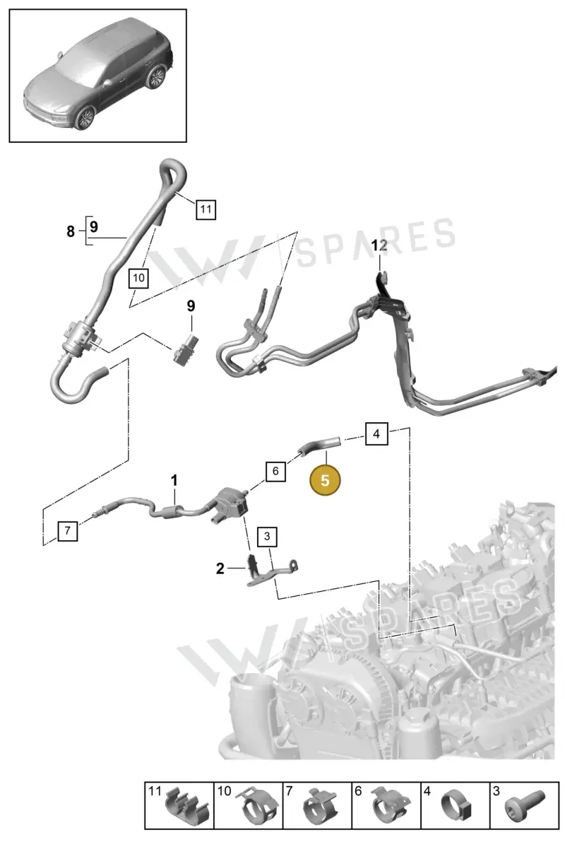 PAC133514A — Porsche Cayenne (2017-2023) diagram p51107050, position 5