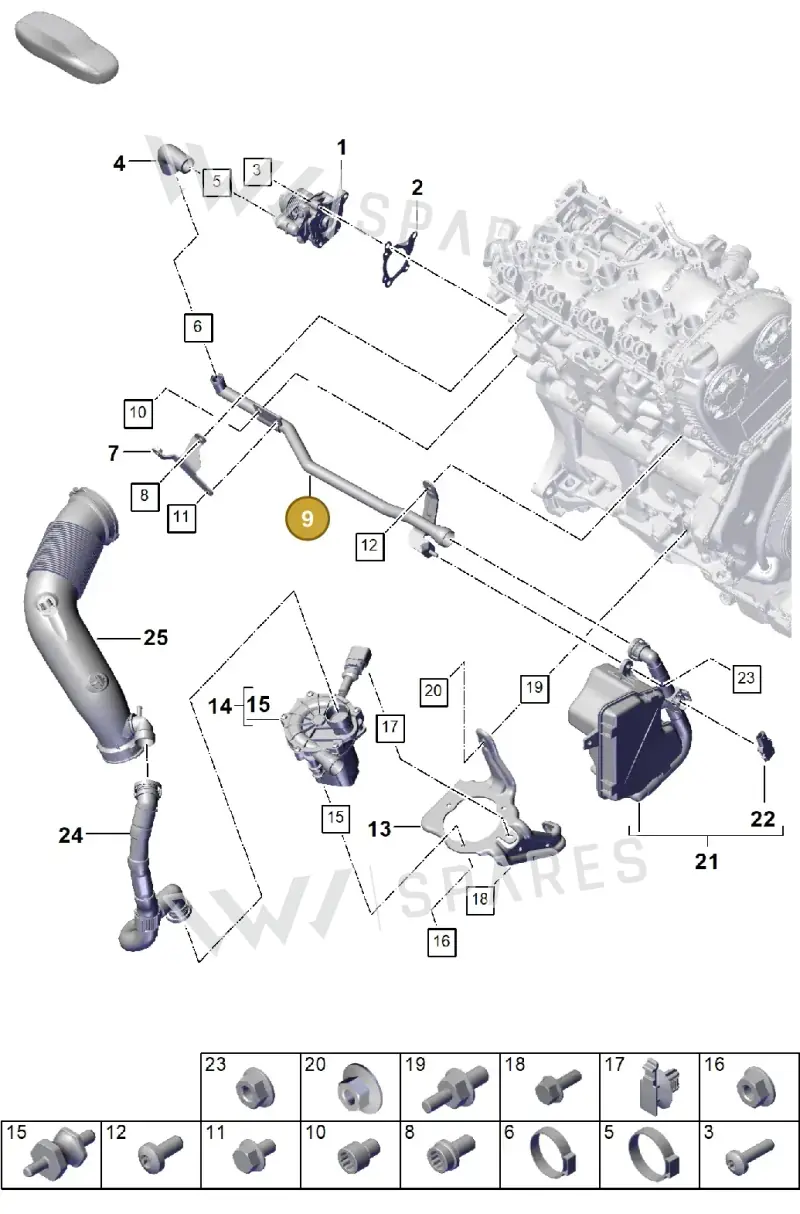 PAC133607 — Porsche Cayenne Coupe (2023-2023) diagram p60108000, position 9