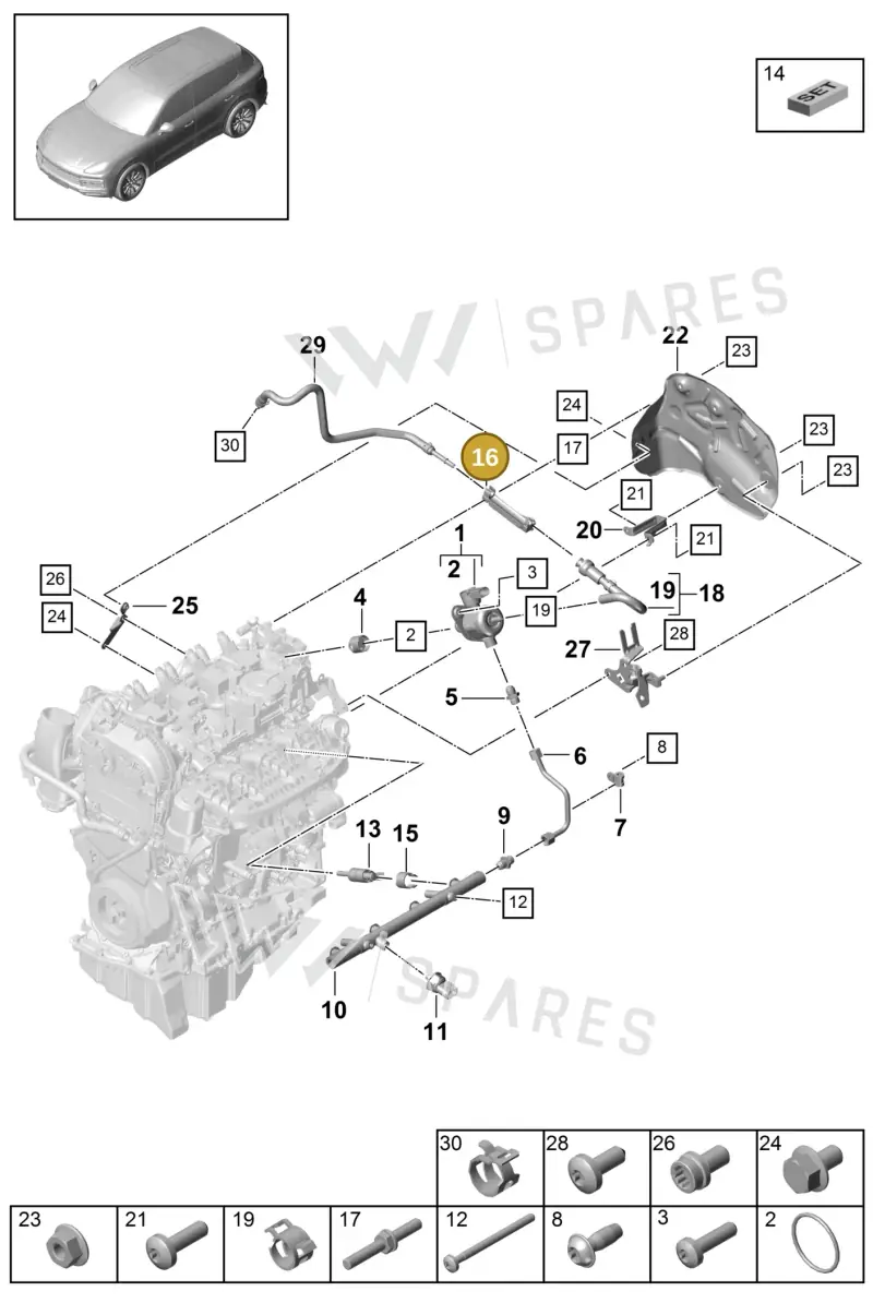 PAC133689A — Porsche Cayenne (2017-2023) diagram p51107010, position 16