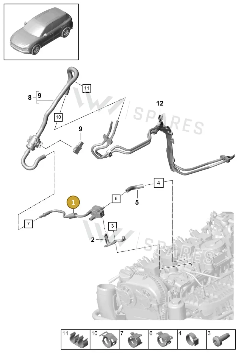 PAC133781B — Porsche Cayenne (2017-2023) diagram p51107050, position 1