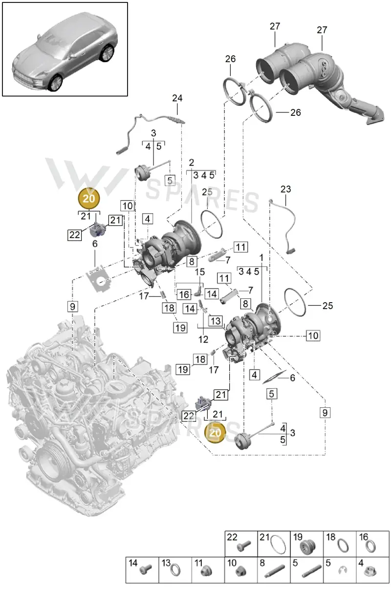 PAC145710 — Porsche Macan R4 TFSI (2018-) diagram p52000046, position 20