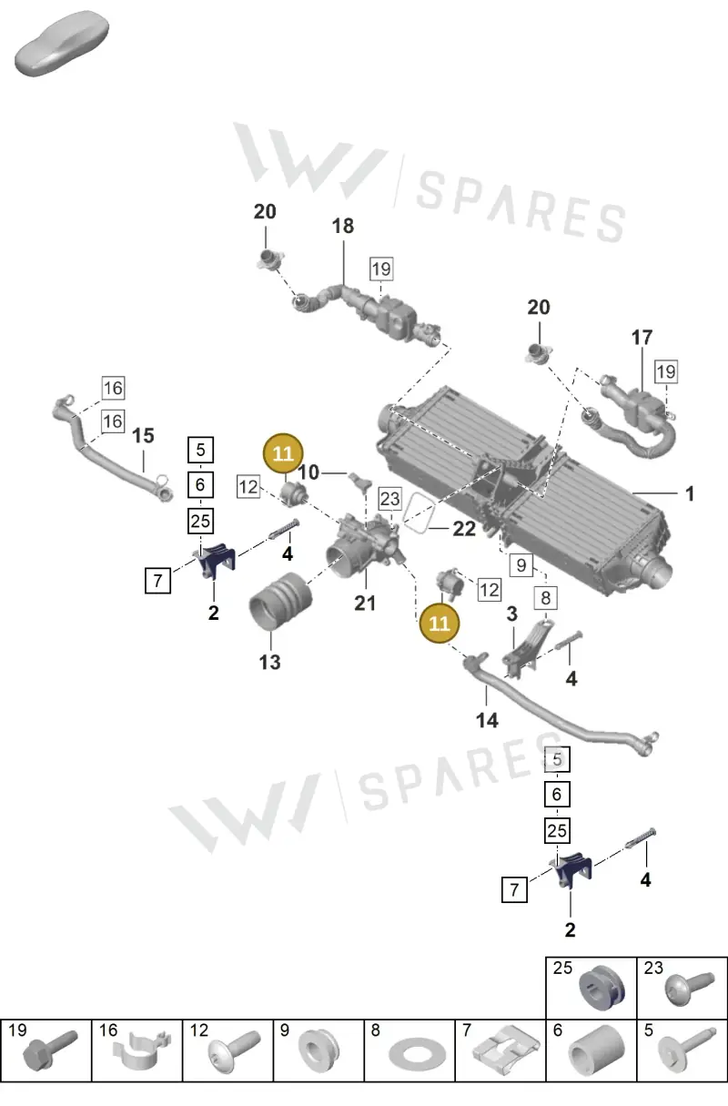 PAC145710 — Porsche 992 Carrera 4 GTS (2018-2024) diagram p53107200, position 11