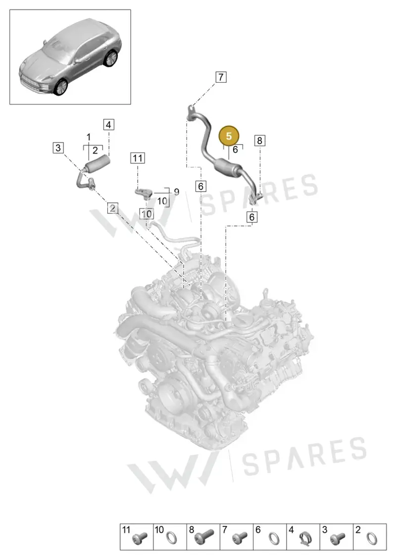PAC145963 — Porsche Macan (2018-2022) diagram p52000050, position 5