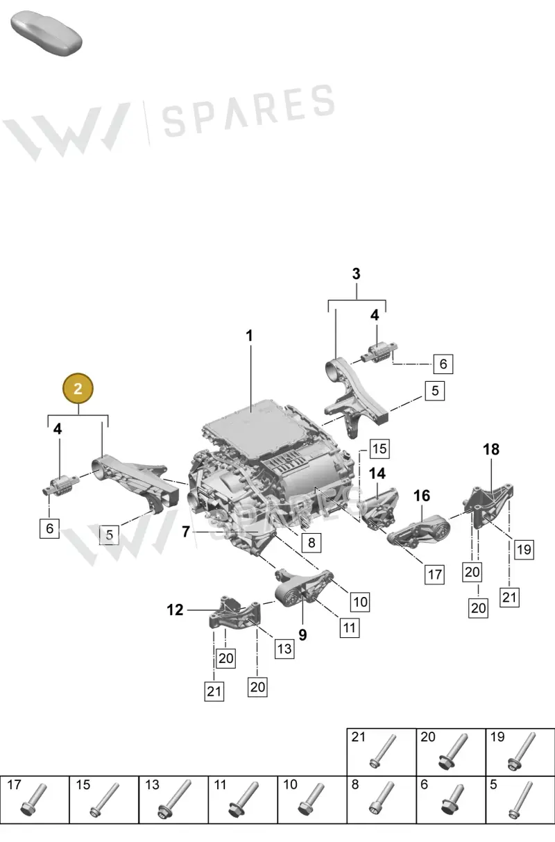 PAC199201A — Porsche Macan (2024-2024) diagram p61151100, position 2